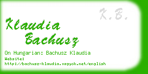 klaudia bachusz business card